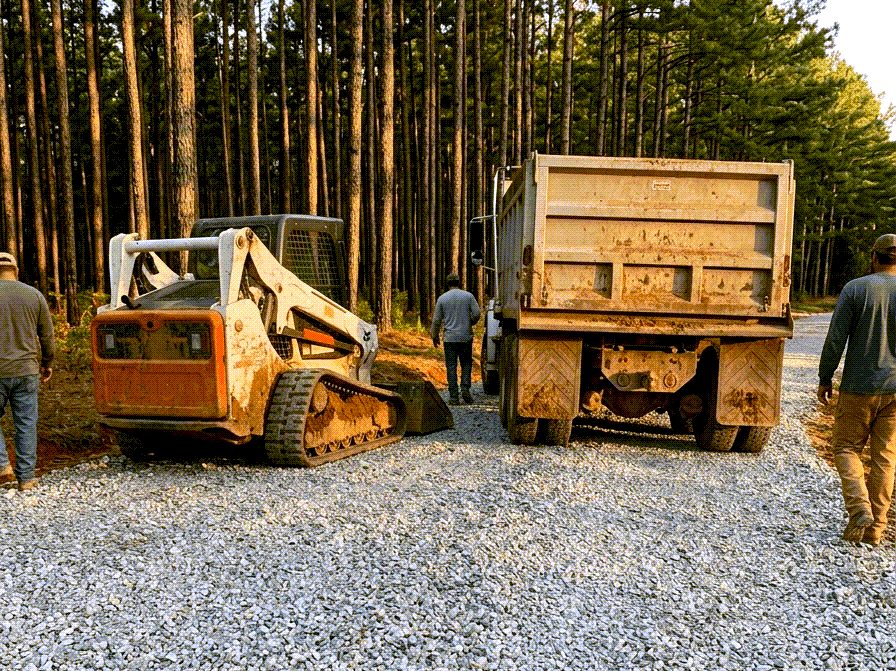 Jesup Gravel crew and equipment